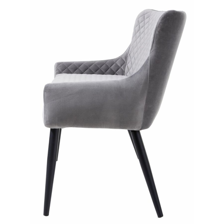 UNIQUE FURNITURE Ottowa sofabnk, rektangulr - gr polyester fljl og sort metal (160x60)