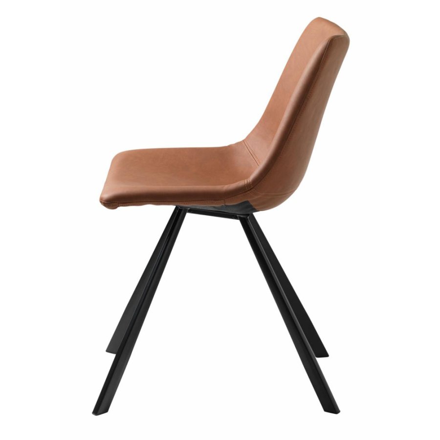 UNIQUE FURNITURE Yukon spisebordsstol - tan PU og sort metal