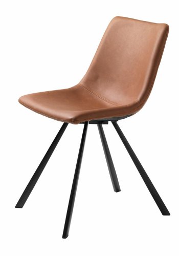 UNIQUE FURNITURE Yukon spisebordsstol - tan PU og sort metal