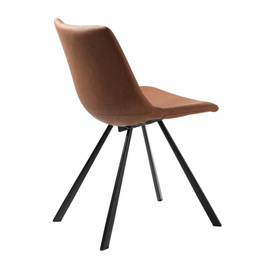 UNIQUE FURNITURE Yukon spisebordsstol - tan PU og sort metal