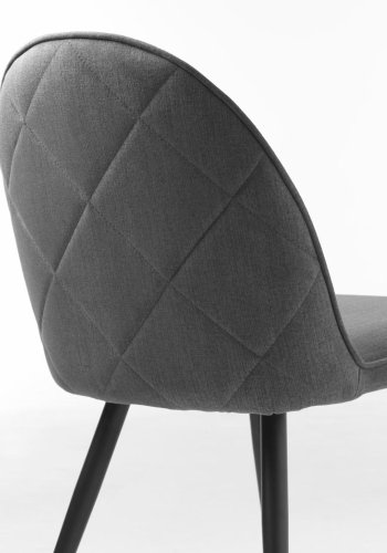 UNIQUE FURNITURE Minto spisebordsstol - gr polyester og sort metal