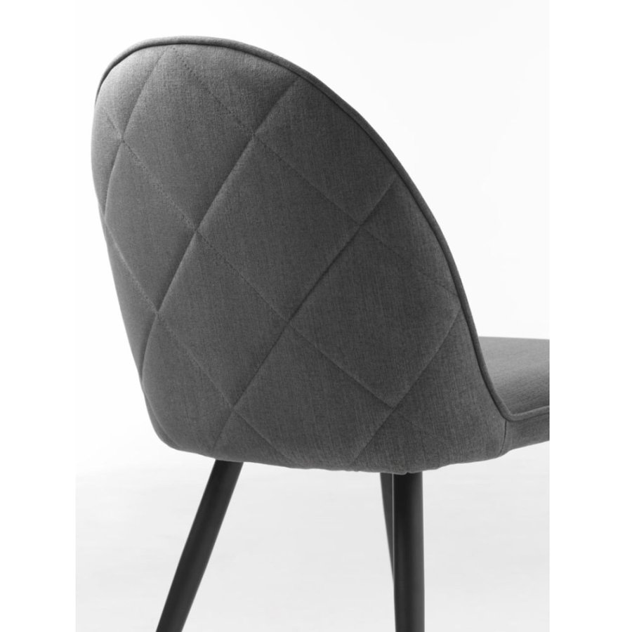 UNIQUE FURNITURE Minto spisebordsstol - gr polyester og sort metal