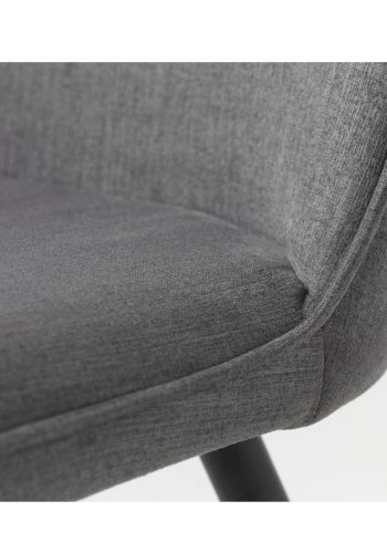 UNIQUE FURNITURE Minto spisebordsstol - gr polyester og sort metal