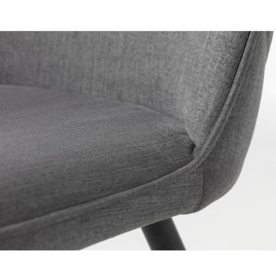 UNIQUE FURNITURE Minto spisebordsstol - gr polyester og sort metal