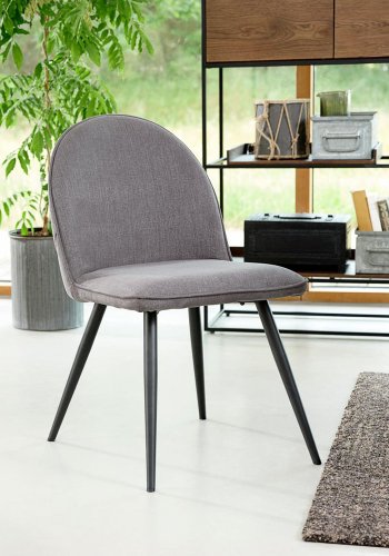 UNIQUE FURNITURE Minto spisebordsstol - gr polyester og sort metal