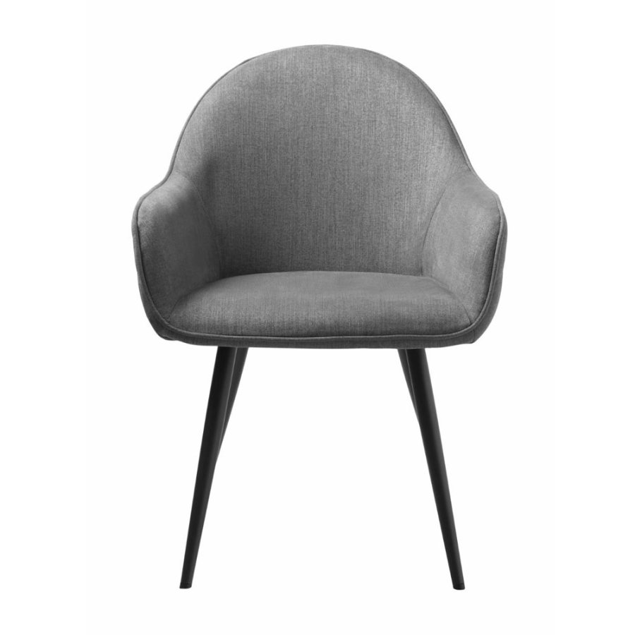 UNIQUE FURNITURE Minto spisebordsstol, m. armln - gr polyester og sort metal