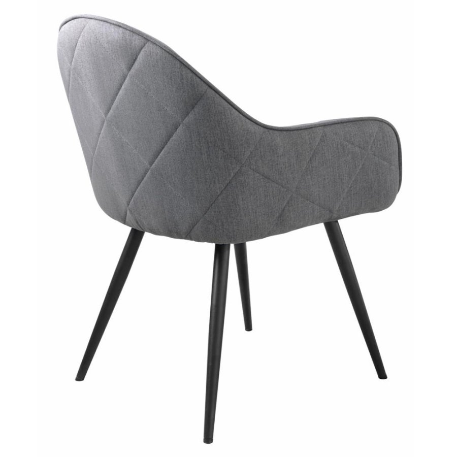 UNIQUE FURNITURE Minto spisebordsstol, m. armln - gr polyester og sort metal