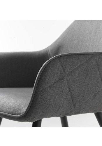 UNIQUE FURNITURE Minto spisebordsstol, m. armln - gr polyester og sort metal