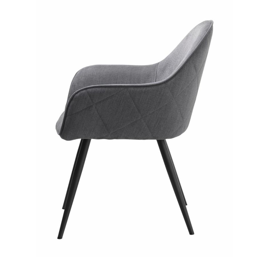 UNIQUE FURNITURE Minto spisebordsstol, m. armln - gr polyester og sort metal