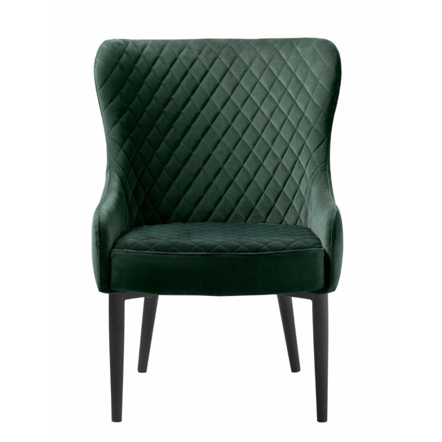 UNIQUE FURNITURE Ottowa loungestol - grn fljl og sort metal