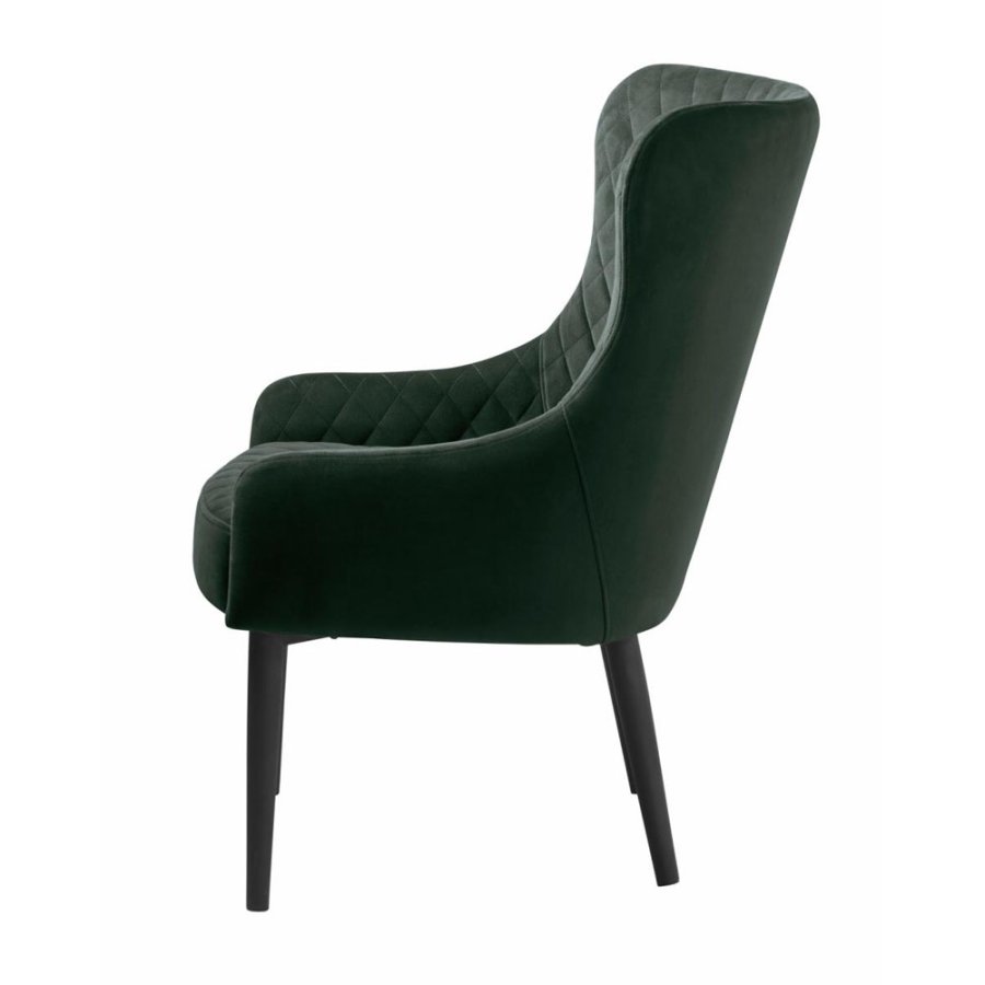 UNIQUE FURNITURE Ottowa loungestol - grn fljl og sort metal