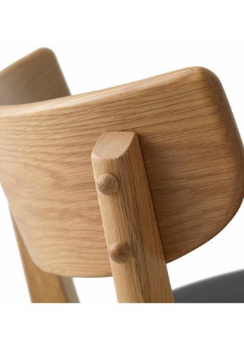 UNIQUE FURNITURE Pero counterstol, m. rygln og fodsttte - natur egetr og sort PU