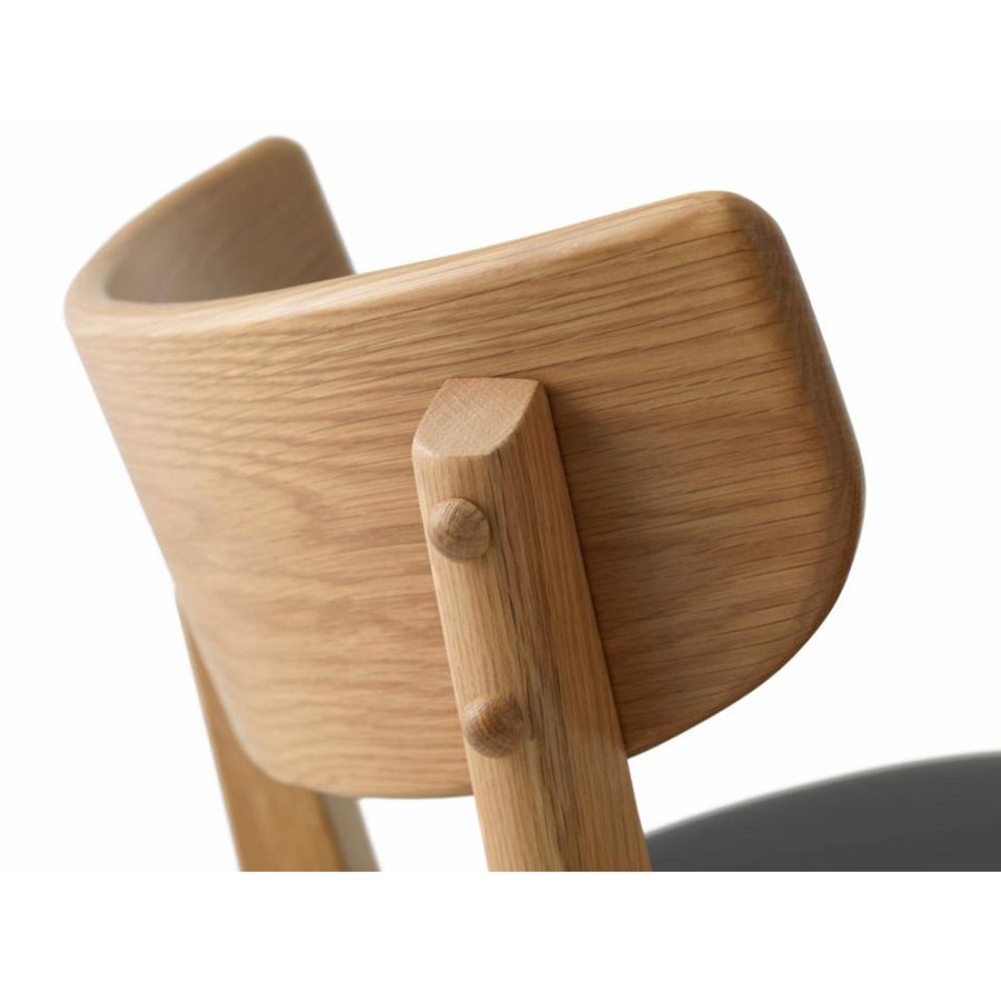 UNIQUE FURNITURE Pero counterstol, m. rygln og fodsttte - natur egetr og sort PU