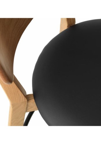 UNIQUE FURNITURE Pero counterstol, m. rygln og fodsttte - natur egetr og sort PU