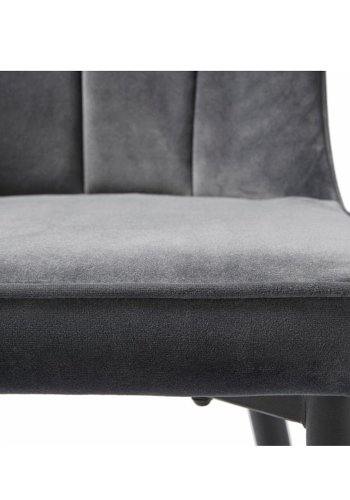 UNIQUE FURNITURE Hudson spisebordsstol - gr fljl og sort metal