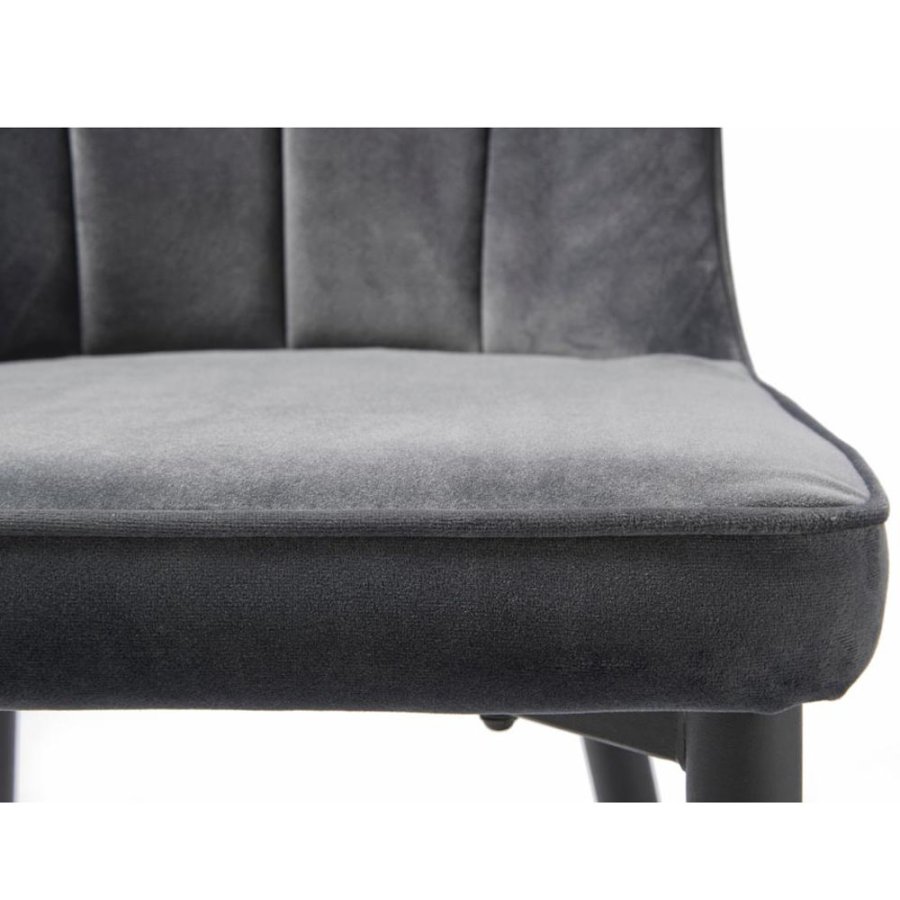 UNIQUE FURNITURE Hudson spisebordsstol - gr fljl og sort metal