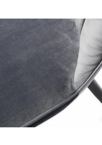 UNIQUE FURNITURE Hudson spisebordsstol - gr fljl og sort metal