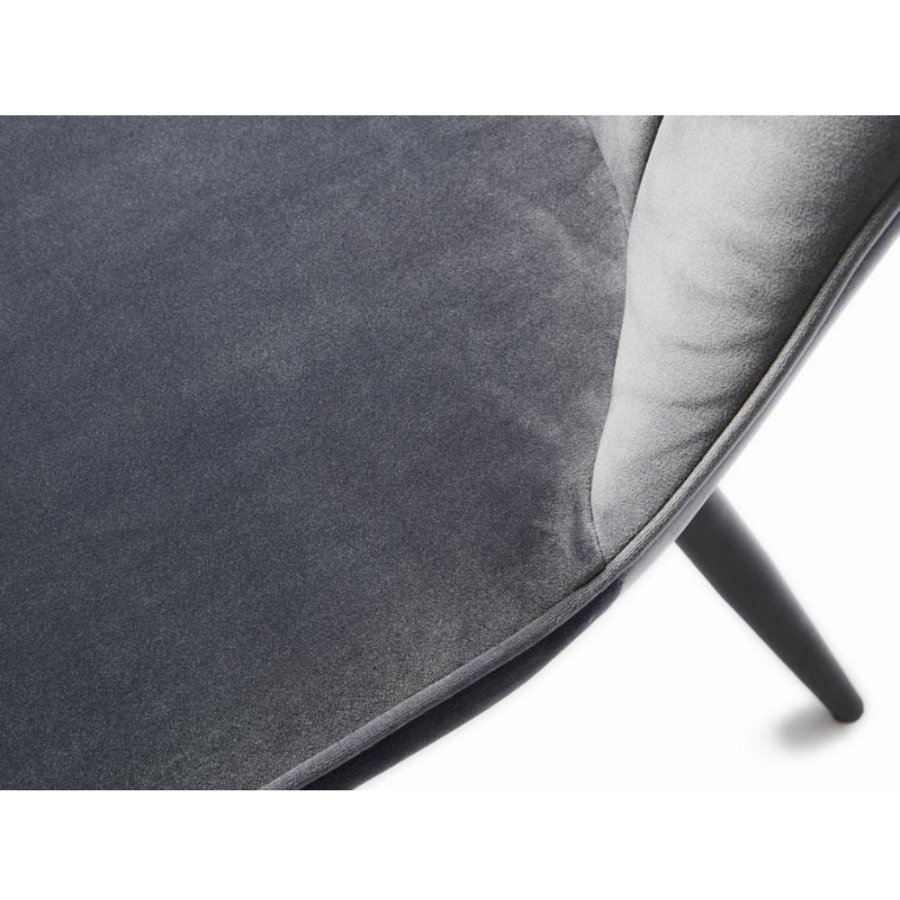 UNIQUE FURNITURE Hudson spisebordsstol - gr fljl og sort metal