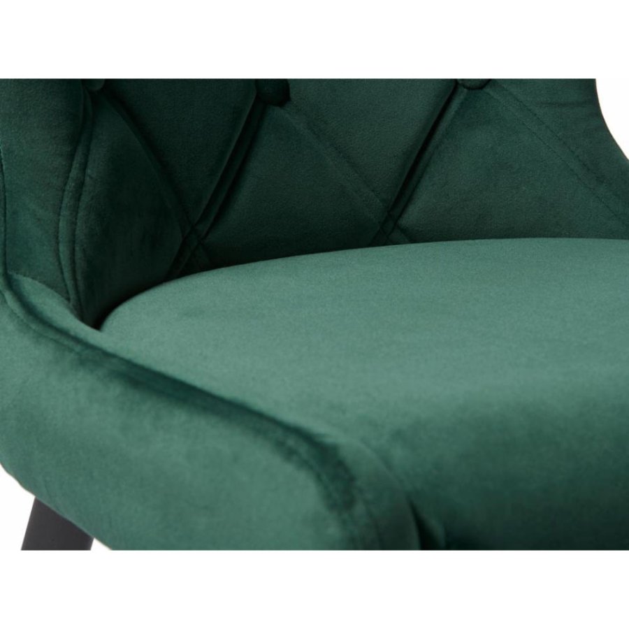 UNIQUE FURNITURE Granby spisebordsstol - grn fljl og sort metal????