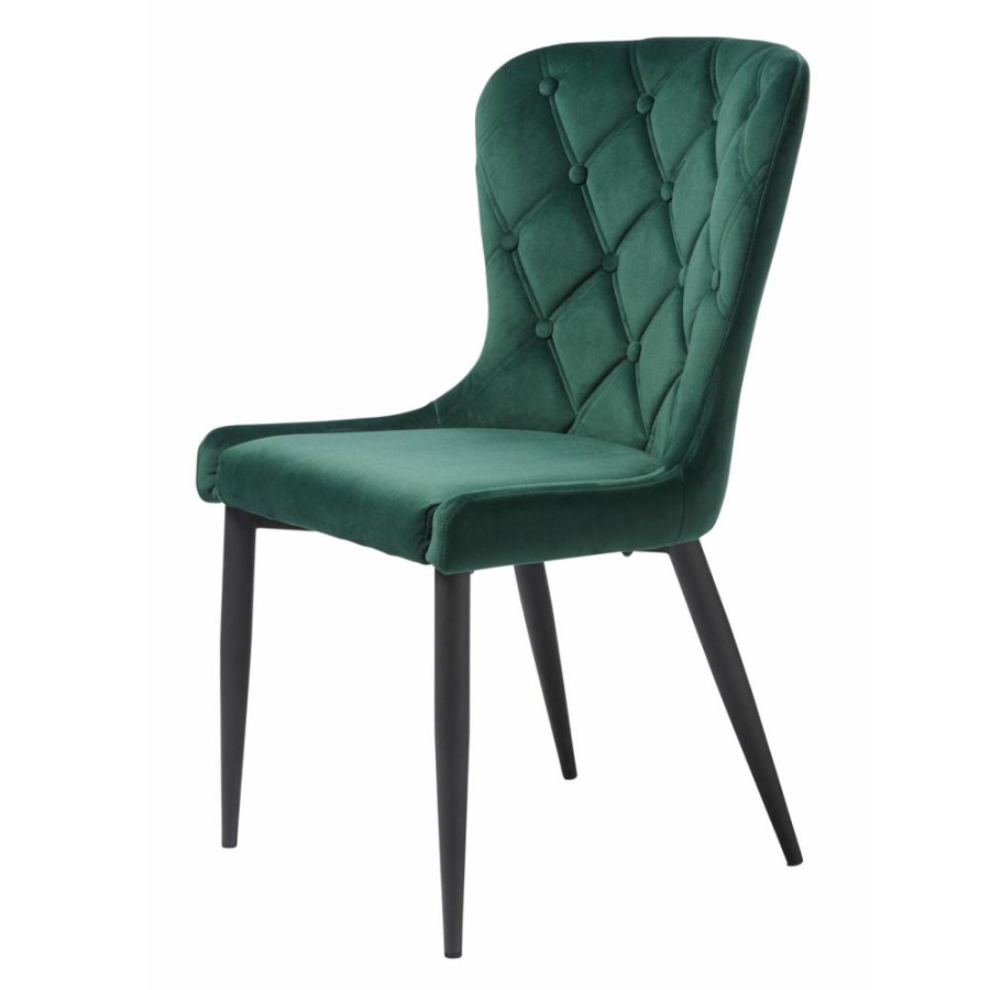 UNIQUE FURNITURE Granby spisebordsstol - grn fljl og sort metal????