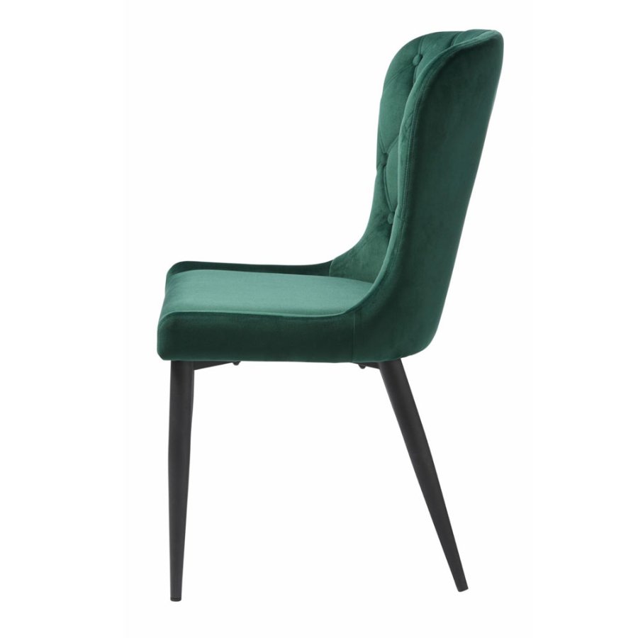 UNIQUE FURNITURE Granby spisebordsstol - grn fljl og sort metal????