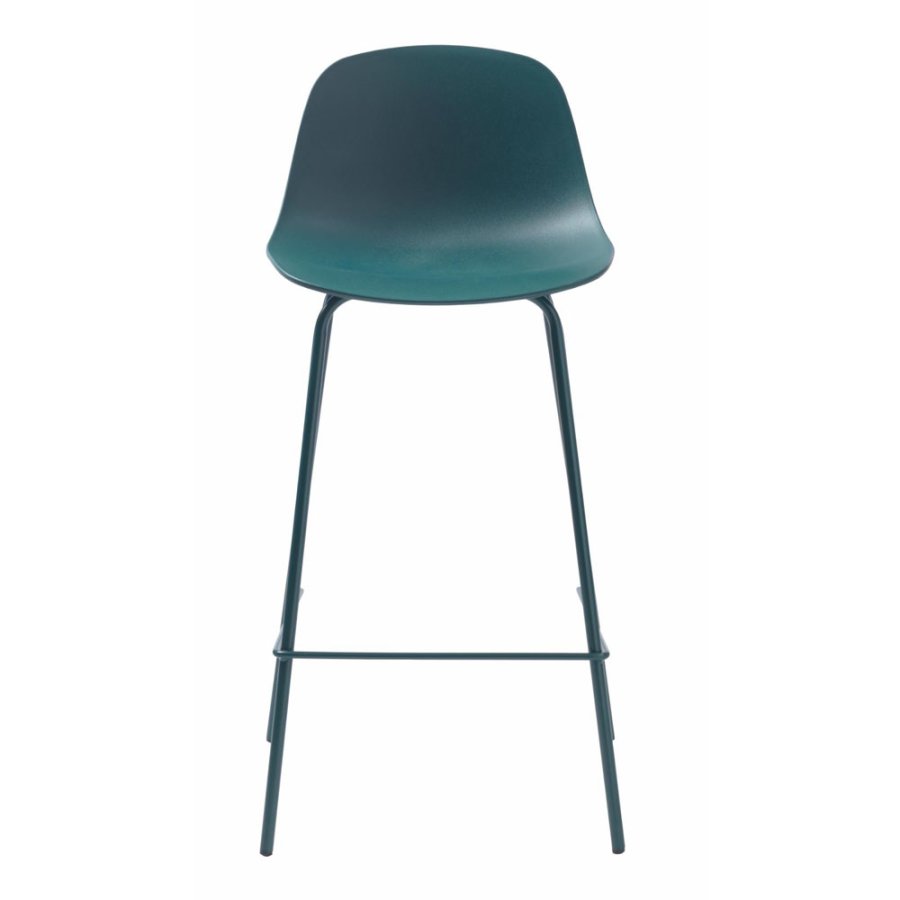 UNIQUE FURNITURE Whitby counterstol, m. rygln og fodsttte - petrol polypropylen og petrol metal
