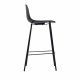 UNIQUE FURNITURE Whitby counterstol, m. rygln og fodsttte - sort polypropylen og sort metal