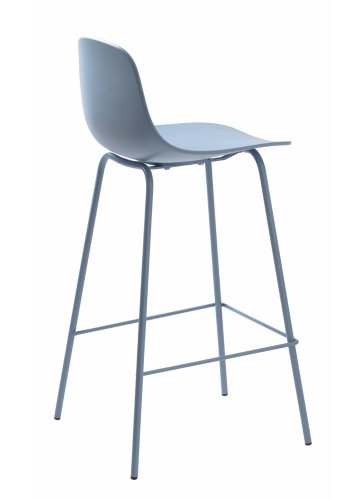 UNIQUE FURNITURE Whitby counterstol, m. rygln og fodsttte - stvet bl polypropylen og metal