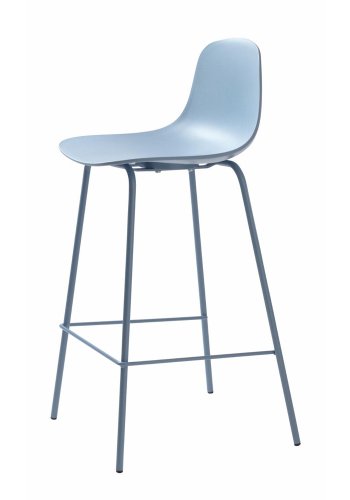UNIQUE FURNITURE Whitby counterstol, m. rygln og fodsttte - stvet bl polypropylen og metal