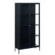 UNIQUE FURNITURE Carmel skab, m. 2 lger og 3 hylder - glas og sort metal (H:190)