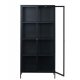 UNIQUE FURNITURE Carmel skab, m. 2 lger og 3 hylder - glas og sort metal (H:190)