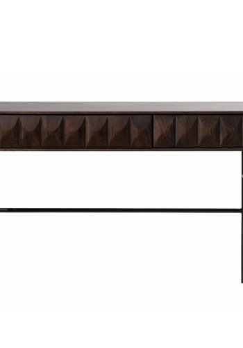 UNIQUE FURNITURE Latina konsolbord, m. 2 skuffer - espresso eg og sort metal (117x39)