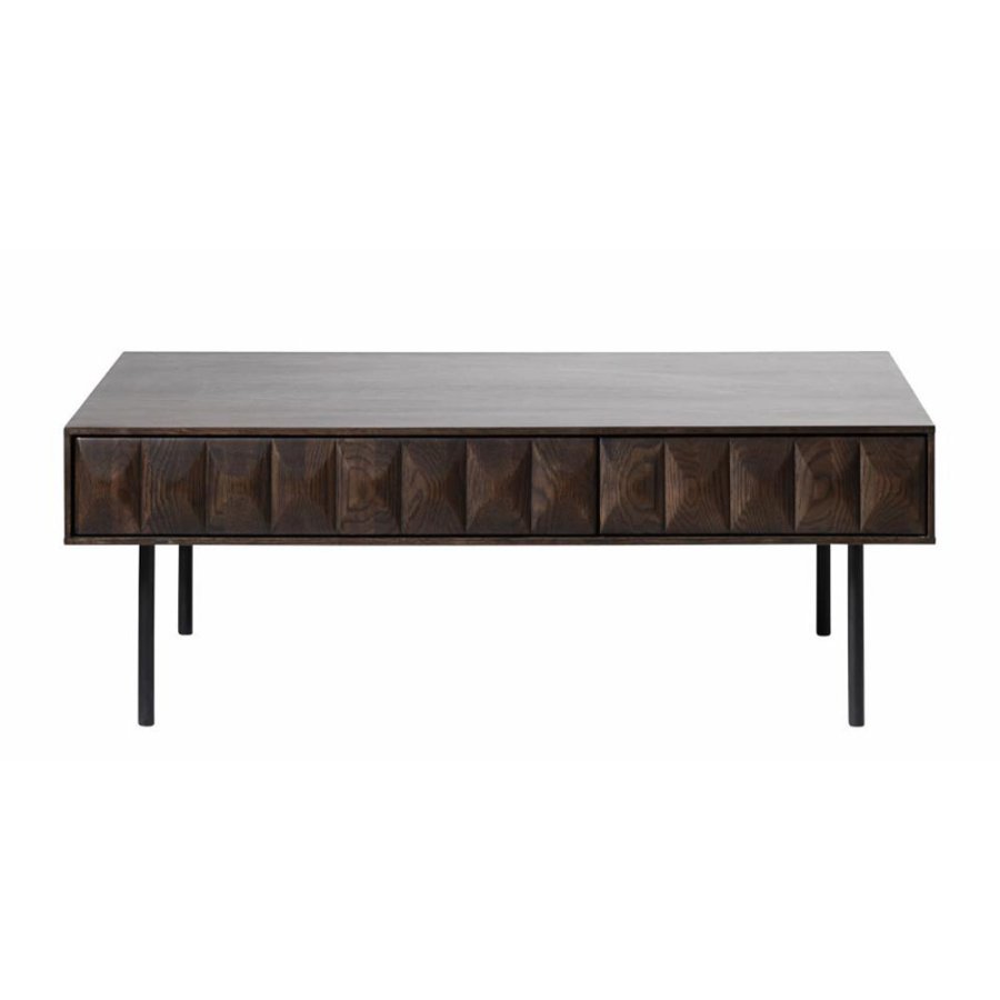 UNIQUE FURNITURE Latina sofabord, m. 1 skuffe - espresso eg og sort metal (71x117)