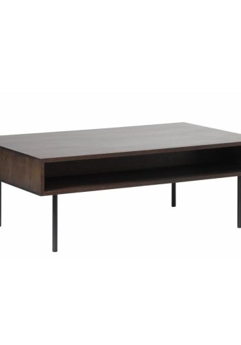 UNIQUE FURNITURE Latina sofabord, m. 1 skuffe - espresso eg og sort metal (71x117)