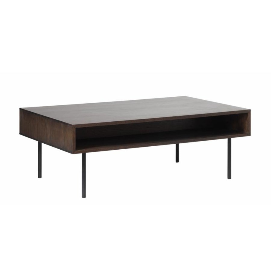 UNIQUE FURNITURE Latina sofabord, m. 1 skuffe - espresso eg og sort metal (71x117)