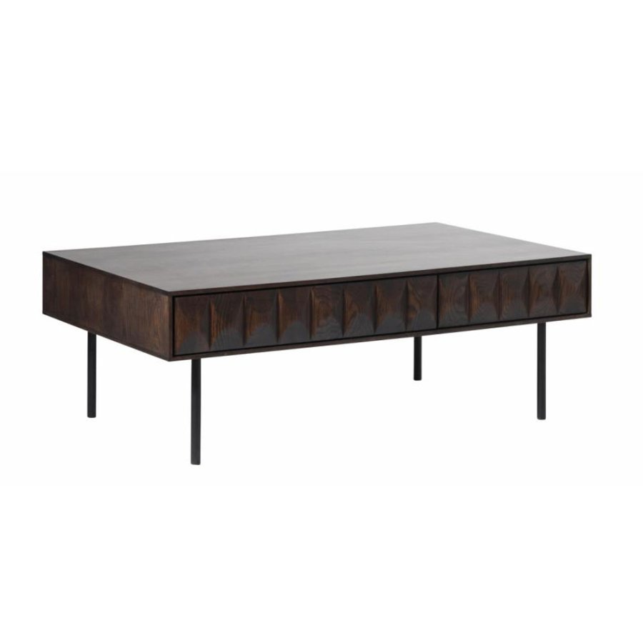 UNIQUE FURNITURE Latina sofabord, m. 1 skuffe - espresso eg og sort metal (71x117)