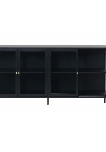 UNIQUE FURNITURE Carmel sknk, m. 4 lger og 1 hylde - glas og sort metal