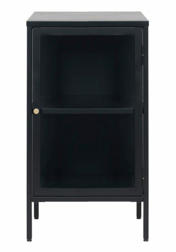 UNIQUE FURNITURE Carmel skab, m. 1 lge og 1 hylde - glas og sort metal