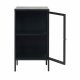 UNIQUE FURNITURE Carmel skab, m. 1 lge og 1 hylde - glas og sort metal