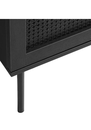 UNIQUE FURNITURE Pensacola sknk, m. 3 lger - sort polyrattan og sort melamin