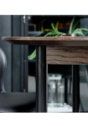 UNIQUE FURNITURE Latina spisebord, rund - espresso eg og sort metal (120)