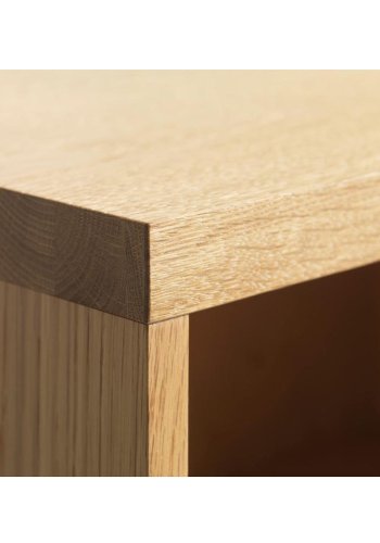 UNIQUE FURNITURE Livorno skab, m. 2 lger - glas, natur eg og sort metal (H:138,6)