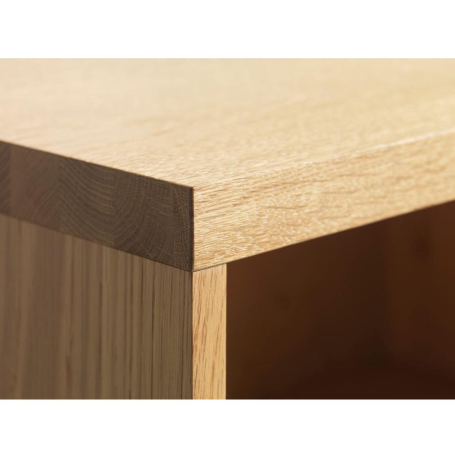 UNIQUE FURNITURE Livorno skab, m. 2 lger - glas, natur eg og sort metal (H:138,6)