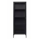 UNIQUE FURNITURE Carmel skab, m. 1 lge og 3 hylder - glas og sort metal (H:160)