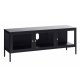 UNIQUE FURNITURE Carmel TV-bord, m. 3 lger - glas og sort metal (132x40,3)