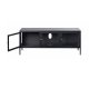 UNIQUE FURNITURE Carmel TV-bord, m. 3 lger - glas og sort metal (132x40,3)