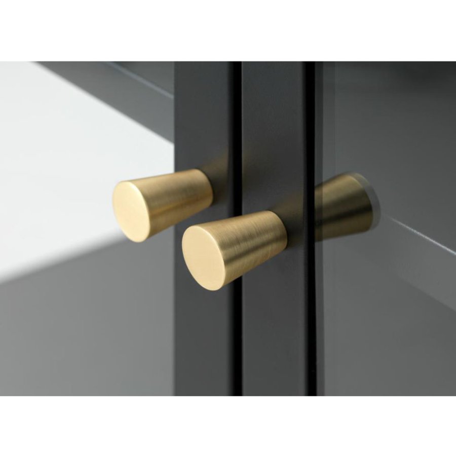 UNIQUE FURNITURE Carmel TV-bord, m. 3 lger - glas og sort metal (132x40,3)