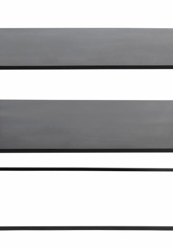 UNIQUE FURNITURE Pebble sofabord, m. hylde - sort metal (65x65)