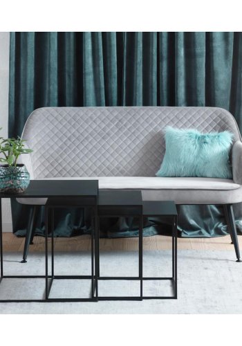 UNIQUE FURNITURE Pebble indskudsborde - sort metal (st af 3)