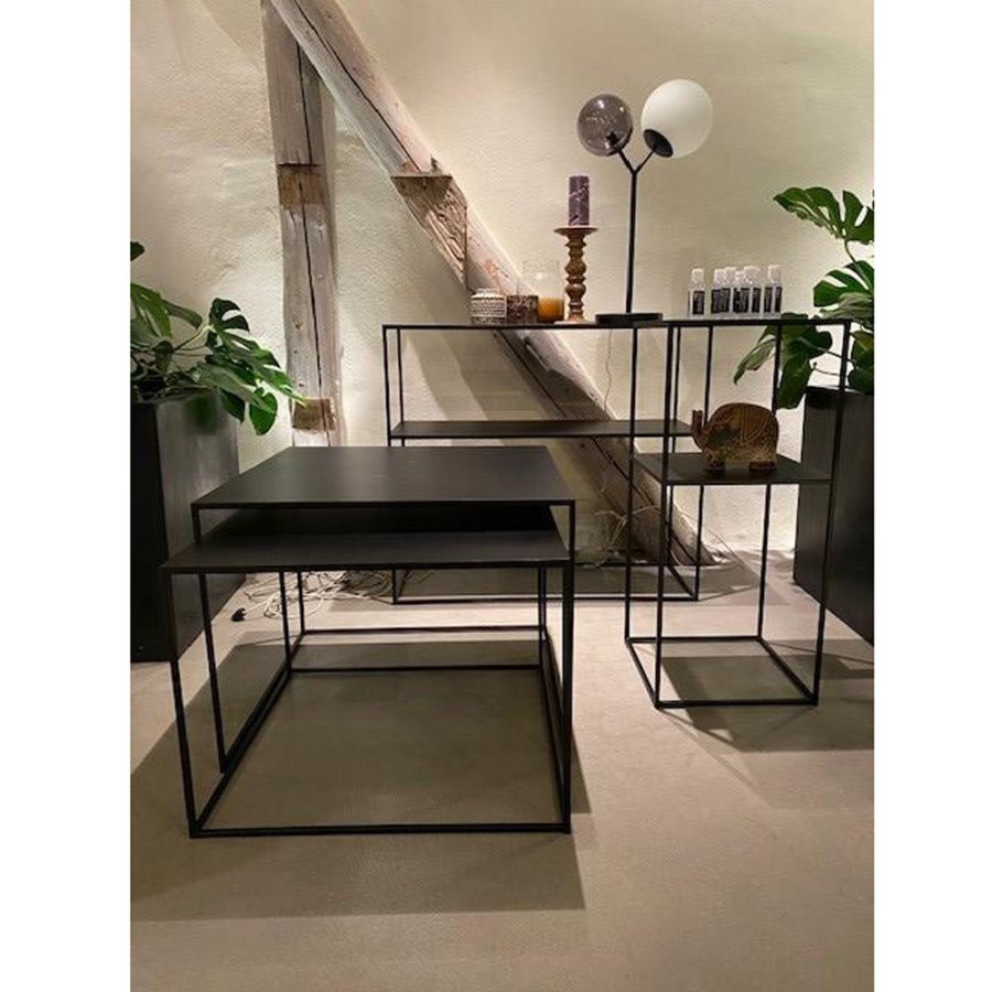 UNIQUE FURNITURE Pebble indskudsborde - sort metal (st af 2)